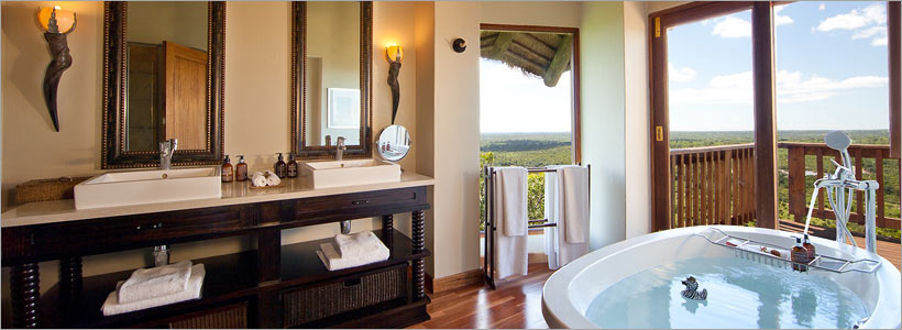 A replenishing bath at luxury Ulusaba Safari Lodge in the Greater Kruger Park