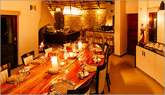 Lodge dining with fellow guests